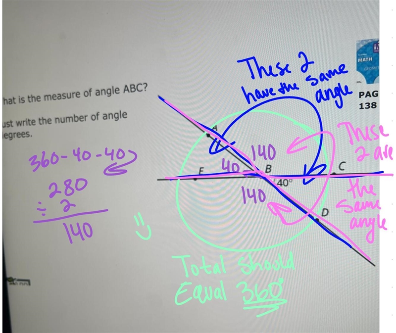 Explain how you know the measure of angle ABC Sentence Frame Angle ABC = angle ABC-example-1