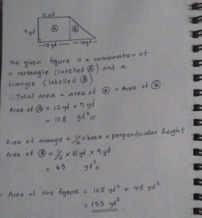 A small plot of land is shaped like the figure shown. What is the area of the plot-example-1