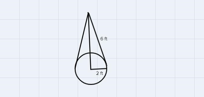 Find the surface area of a cone whose slant is 6 ft and has a base with a diameter-example-1