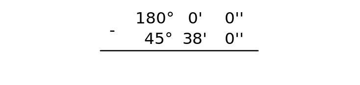 Find the supplement of 45 degrees 38’-example-1