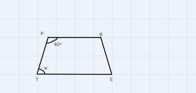 8. PRST is a trapezoid with PR || TS. If m∠P = 40º what is m∠T?-example-1