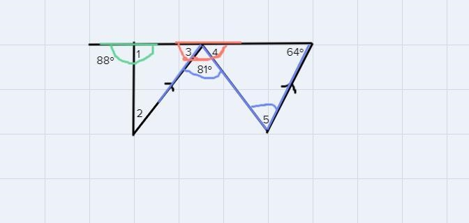 I need help finding the measures of angles 1, 2,3,4 and 5-example-1