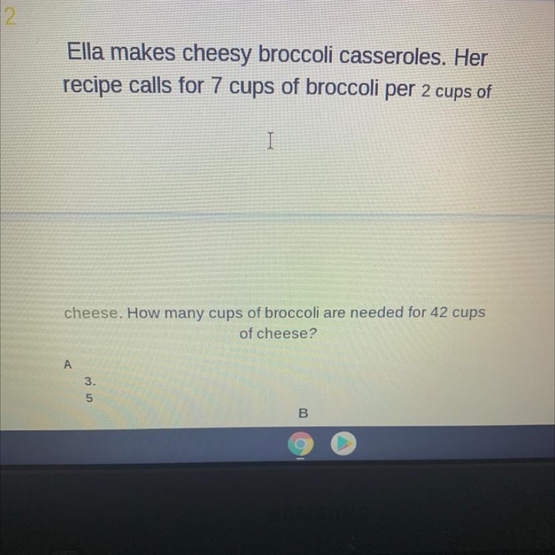 Help me pls…. If Ella makes cheesy broccoli casseroles. Her recipe calls for 7 cups-example-1