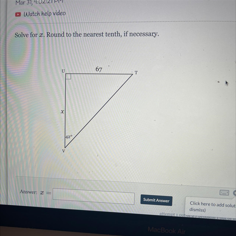 Solve for x please and round-example-1