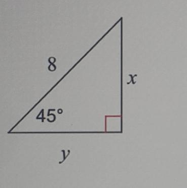 Special right triangles: Find the missing side length Show work-example-1