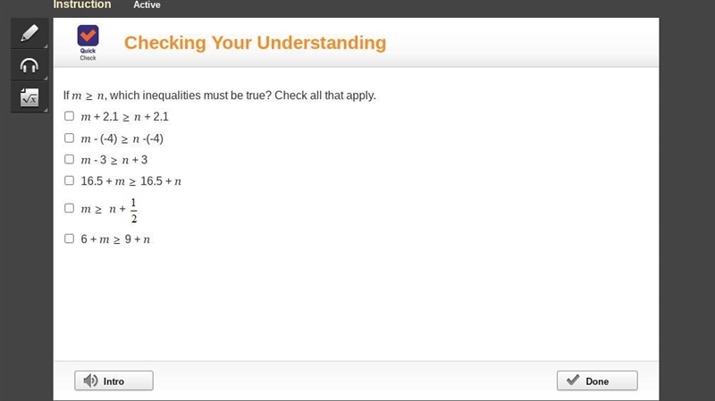 PLEASE HELP!!!! 7TH GRADE MATH QUESTION!!!!! PLSSSSSSSSSSSSSSSSSSSSSSSS If m ≥ n, which-example-1