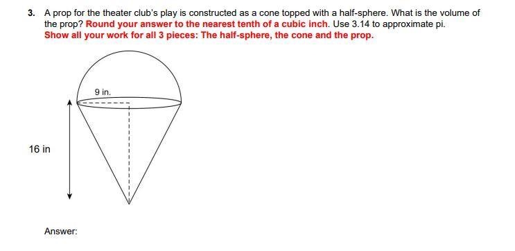 See question about volume of cone, half sphere and cone/sphere combined-example-1