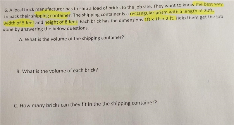 A local brick manufacturer has to ship a load of bricks to the job site. They want-example-1