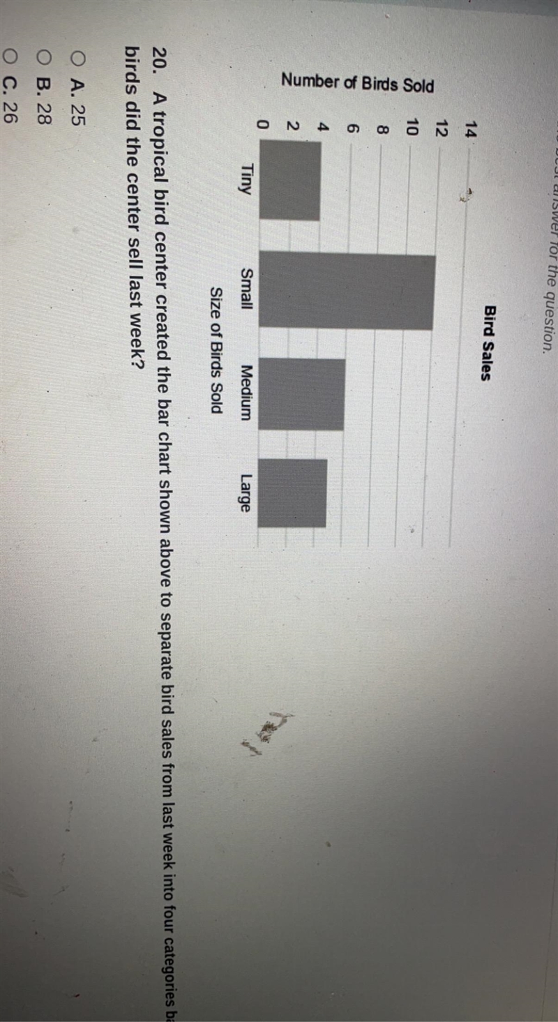 Based on the size of each bird sold how many birds the center sell last week A-25B-example-2