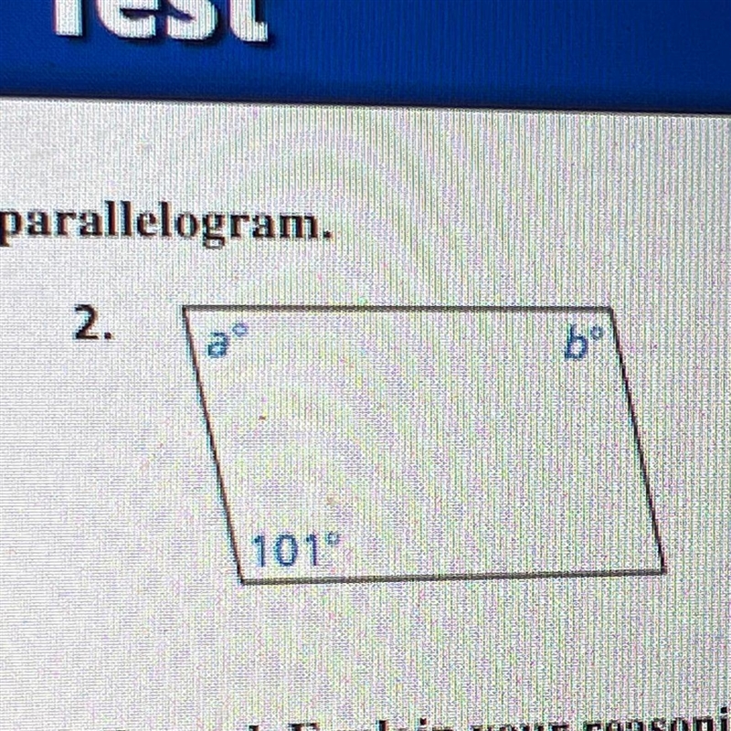 Find the value of each variable in the parallelogram-example-1