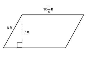 What is the area of this parallelogram? A=1912 ft² A = 42 ft² A=6112 ft² A=7134 ft-example-1