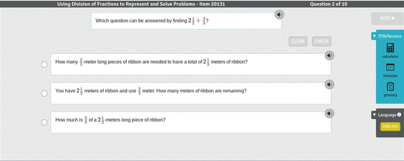 Which question can be answered by finding 2 1/2 ÷ 2/3?-example-1