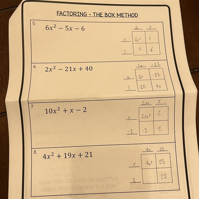 I need to know how to solve these using the box method-example-1