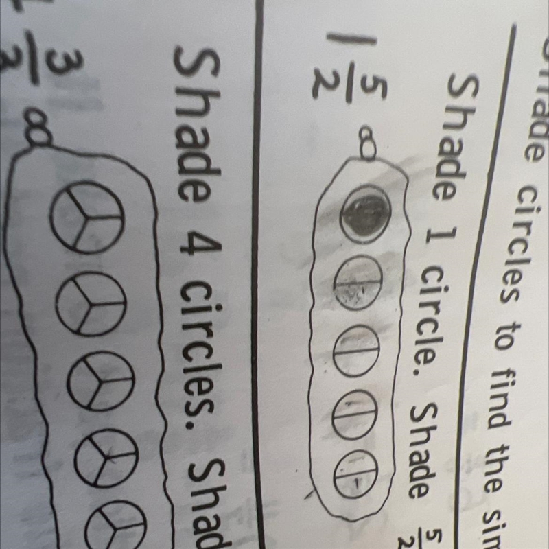 Shade 1 circle. Shade 5/2 more-example-1