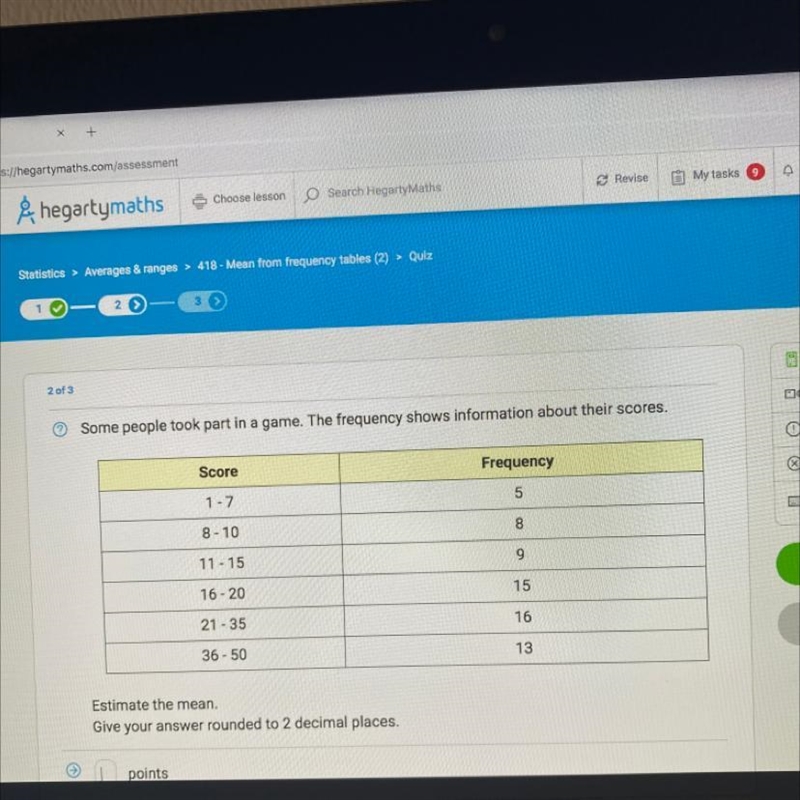 Please help me on this it’s finding the mean from a frequency table-example-1