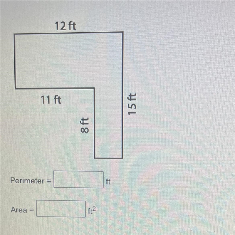 Find the perimeter and area of the figure below.-example-1