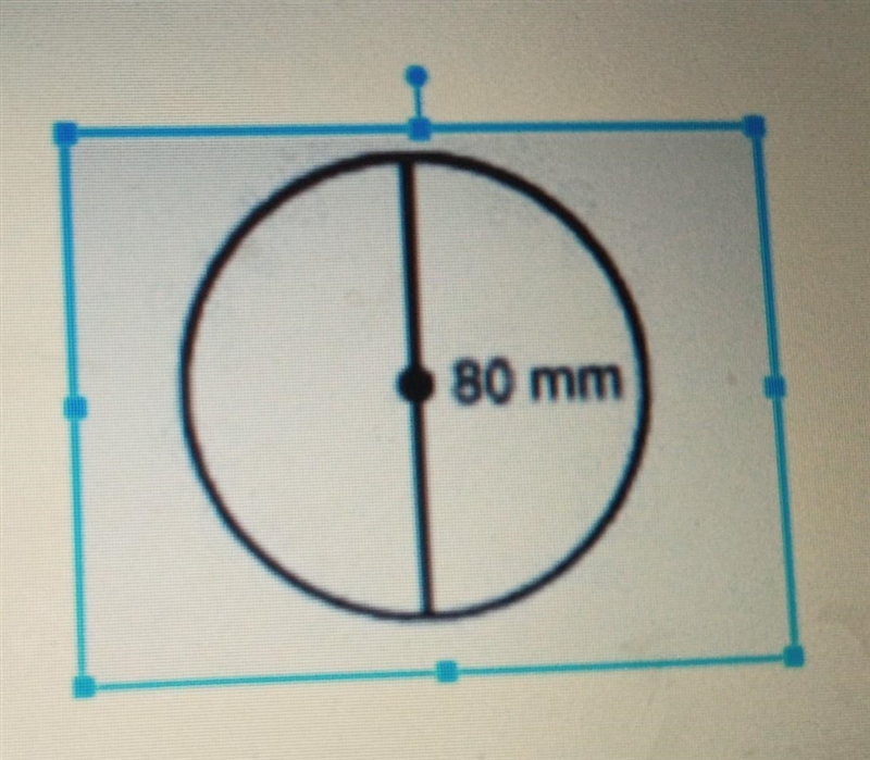 Find the area and circumference 80 mm​-example-1