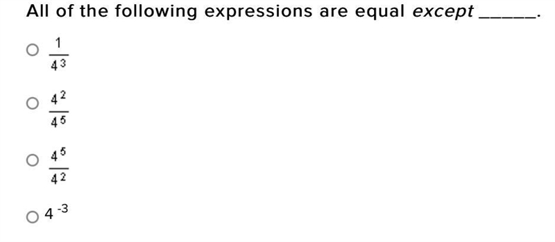 All of the following expressions are equal except _____-example-1