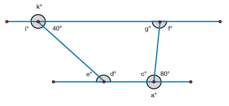 Which angle is an exterior angle? k° i° g°-example-1