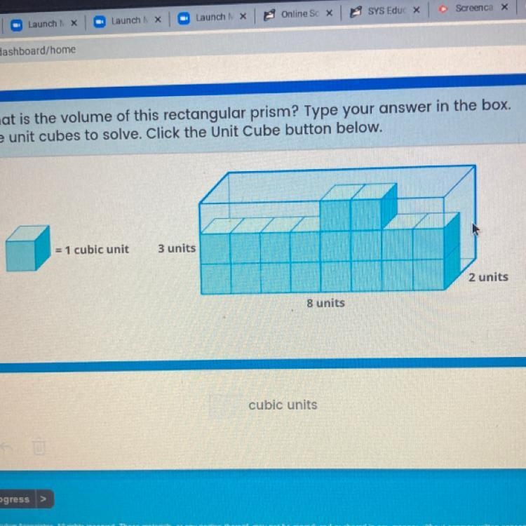 1) What is the volume of this rectangular prism? Type your answer in the box. Use-example-1