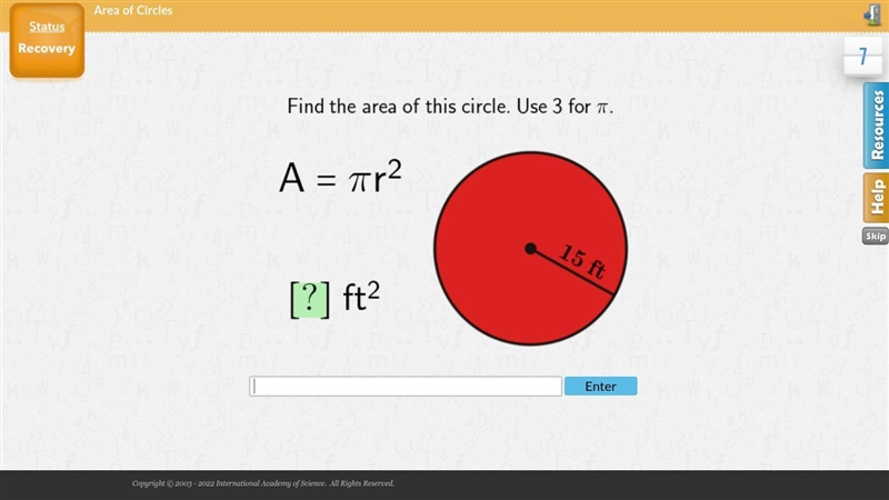 Find the area of this circle-example-1