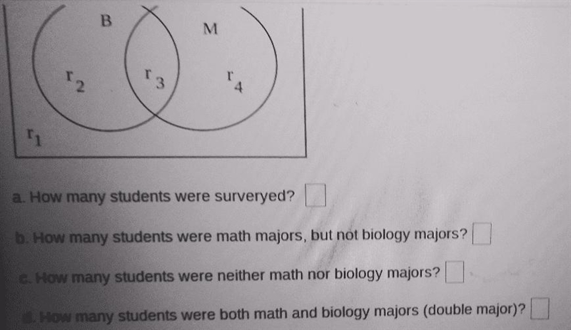 A group of students were asked about their majors. Let B= Biology majors and M= math-example-1