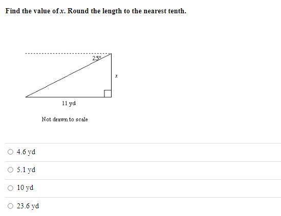 Find the value of x. Round the length to the nearest tenth.-example-1