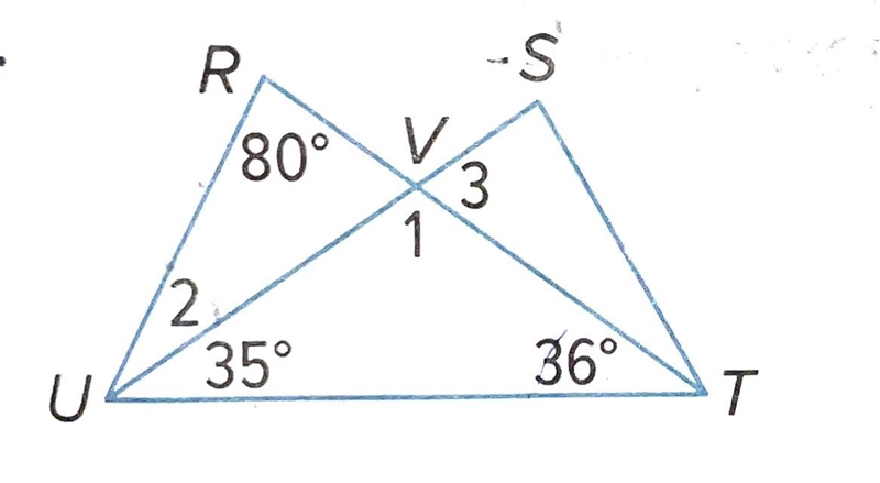 Find the measures of each numbered angles-example-1