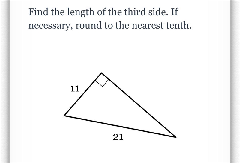 Find the length of the third side. If necessary, round to the nearest tenth.-example-1