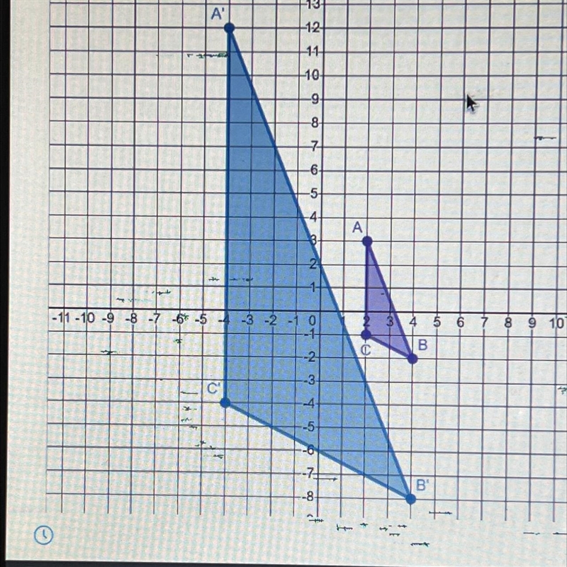 16. Which scale factor was used to dilate AABC to AA'B'C'? A. 6 B. 3 C. 4 D. 5-example-1