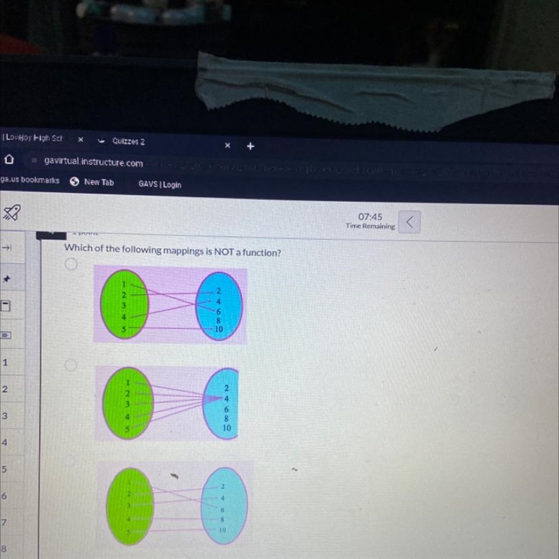 Help out - which of the follow mappings is not a function-example-1