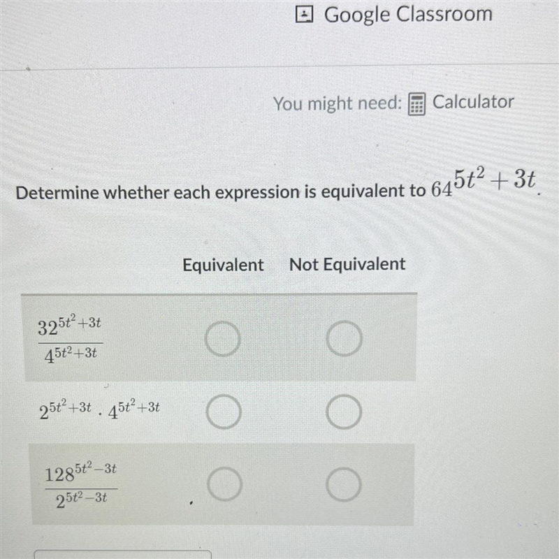 Which of the three options are equivalent and which is not? please help-example-1