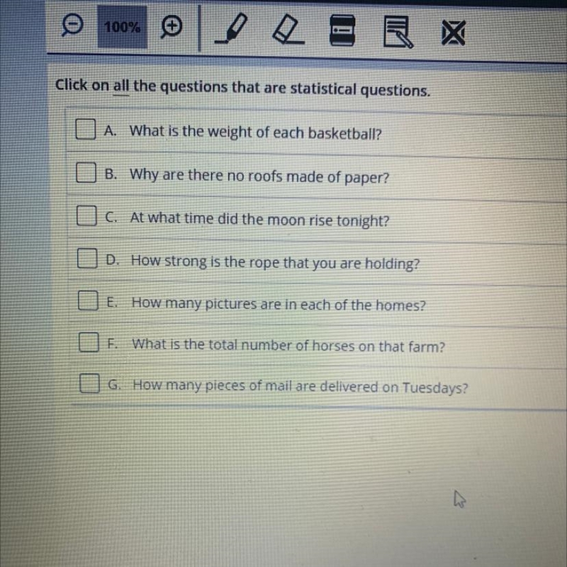 What are all the statistical questions?-example-1