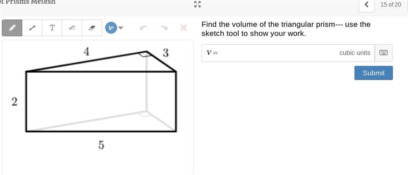 Find the volume of the triangular prism-example-1