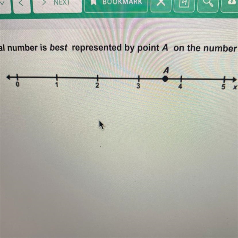 Which irrational number is best represented by point A on the number line? A √3 B-example-1