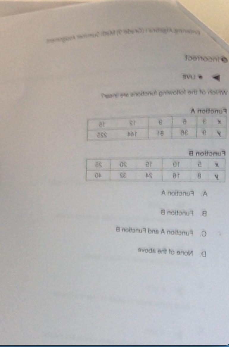 Which is the following functions are linear?-example-1