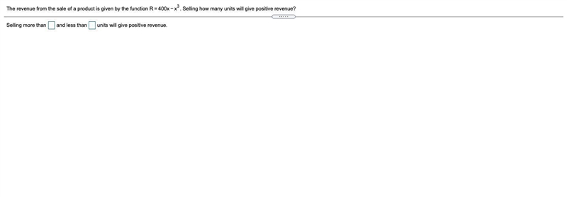 The revenue from the sale of a product is given by the function R=400x−x3. Selling-example-1