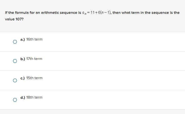 What term in the sequence is the value 107?-example-1