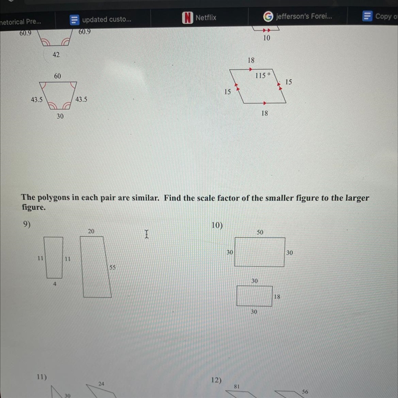 How do i solve scale factor to the larger figure ? 9#-example-1