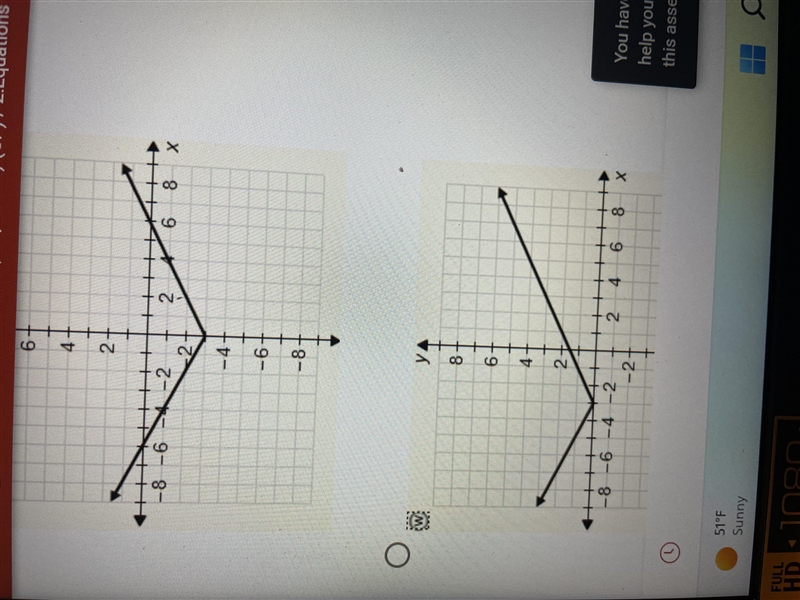 Choose the graph of Y=1/2|x|+3-example-2