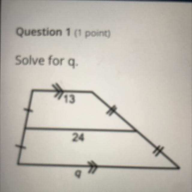 Solve for q. q= 13 Blank 1: 24 q-example-1