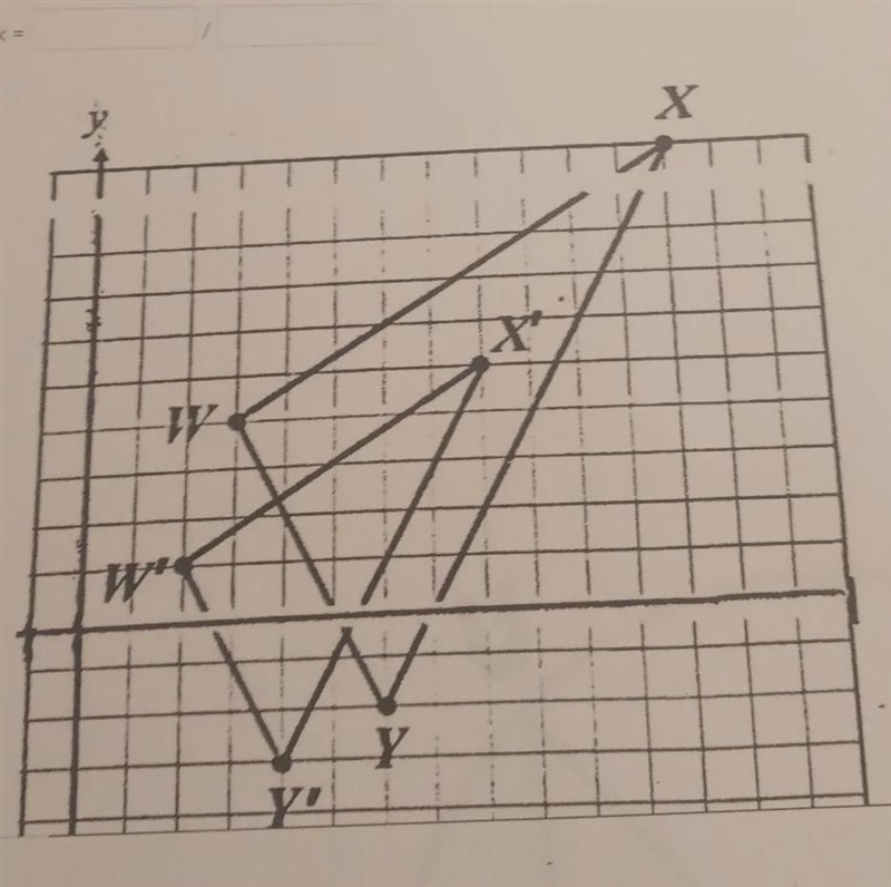 Identify the scale factor that was used to graph W' X' Y'-example-1