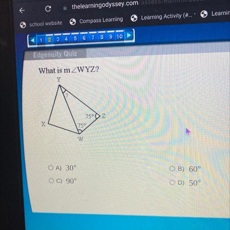 What is m A)30 B)60 C)90 D)50-example-1