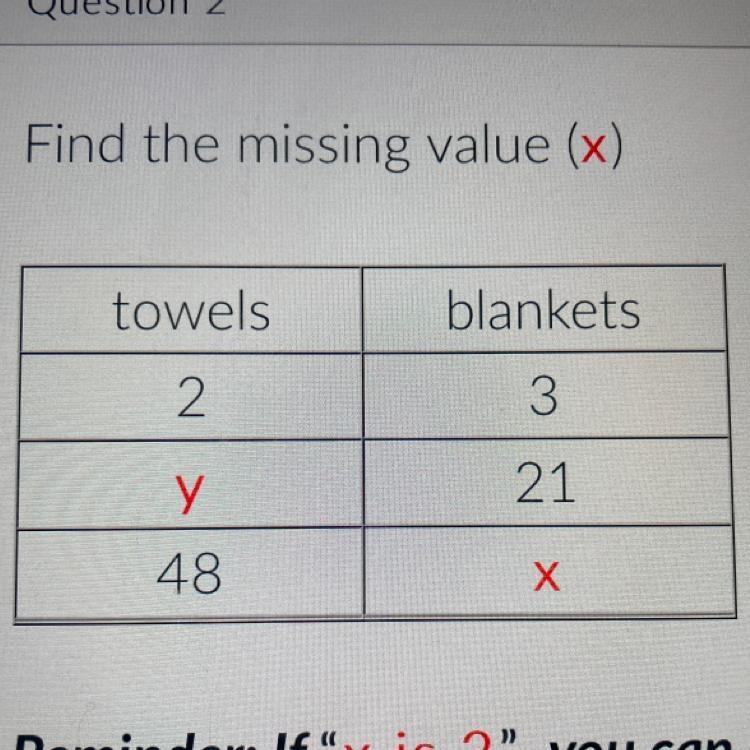 Find the missing value (x)-example-1