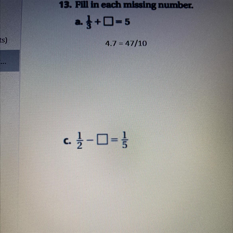 What can be subtracted from 1/2 to equal 1/5-example-1