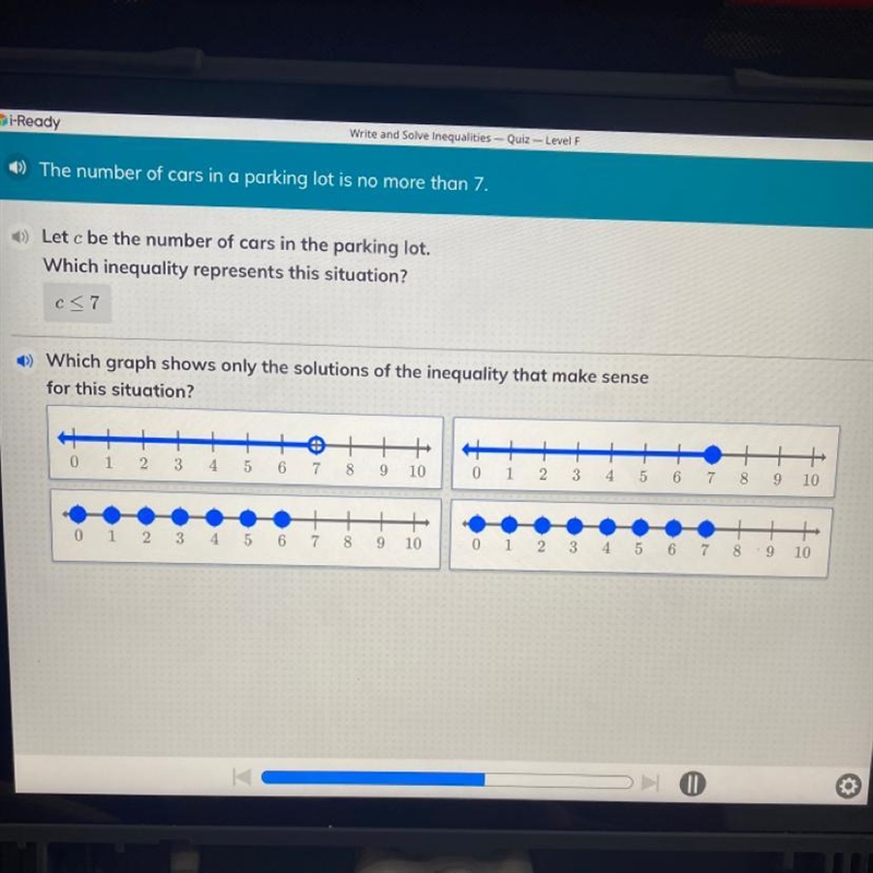 »The number of cars in a parking lot is no more than 7.-example-1