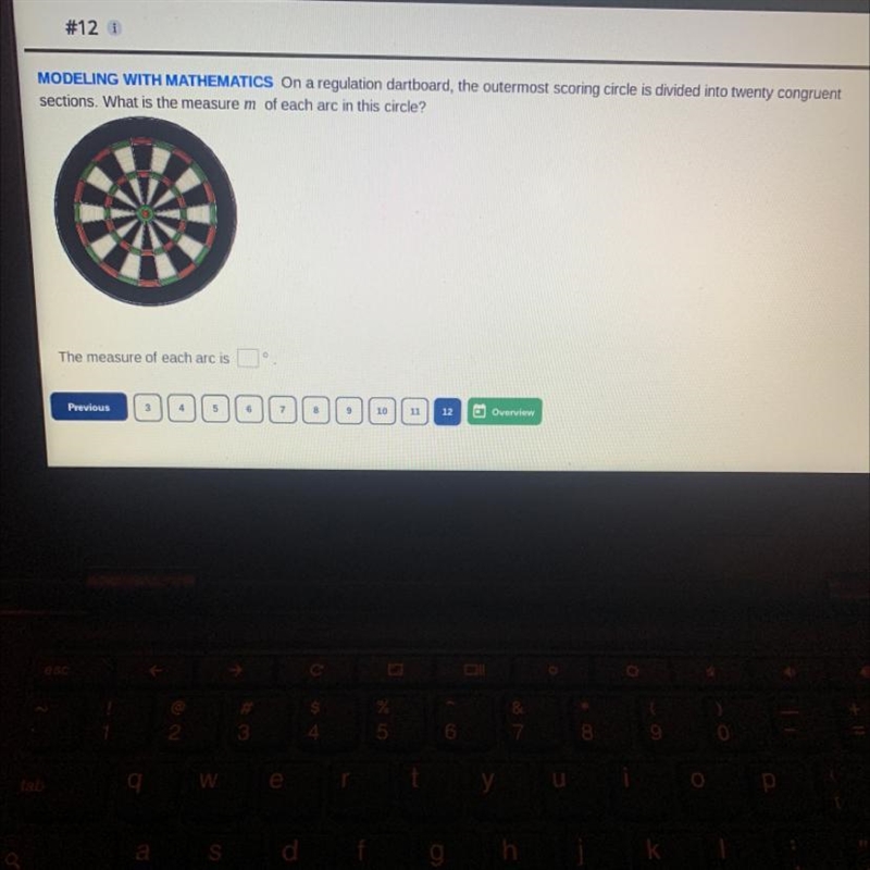 #12 iMODELING WITH MATHEMATICS On a regulation dartboard, the outermost scoring circle-example-1