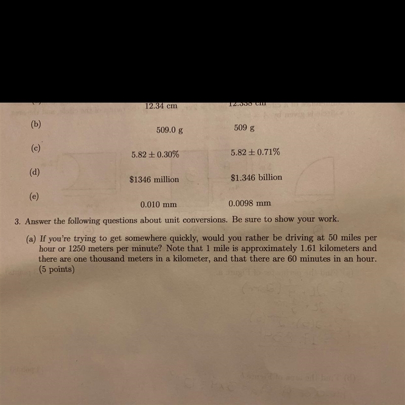 3. Answer the following questions about unit conversions. Be sure to show your work-example-1