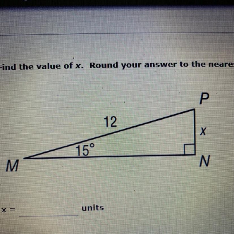 Find the value of x. Round your answer to the nearest tenth.-example-1