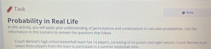 Which two terms represent the number of groups of three players that are all juniors-example-1